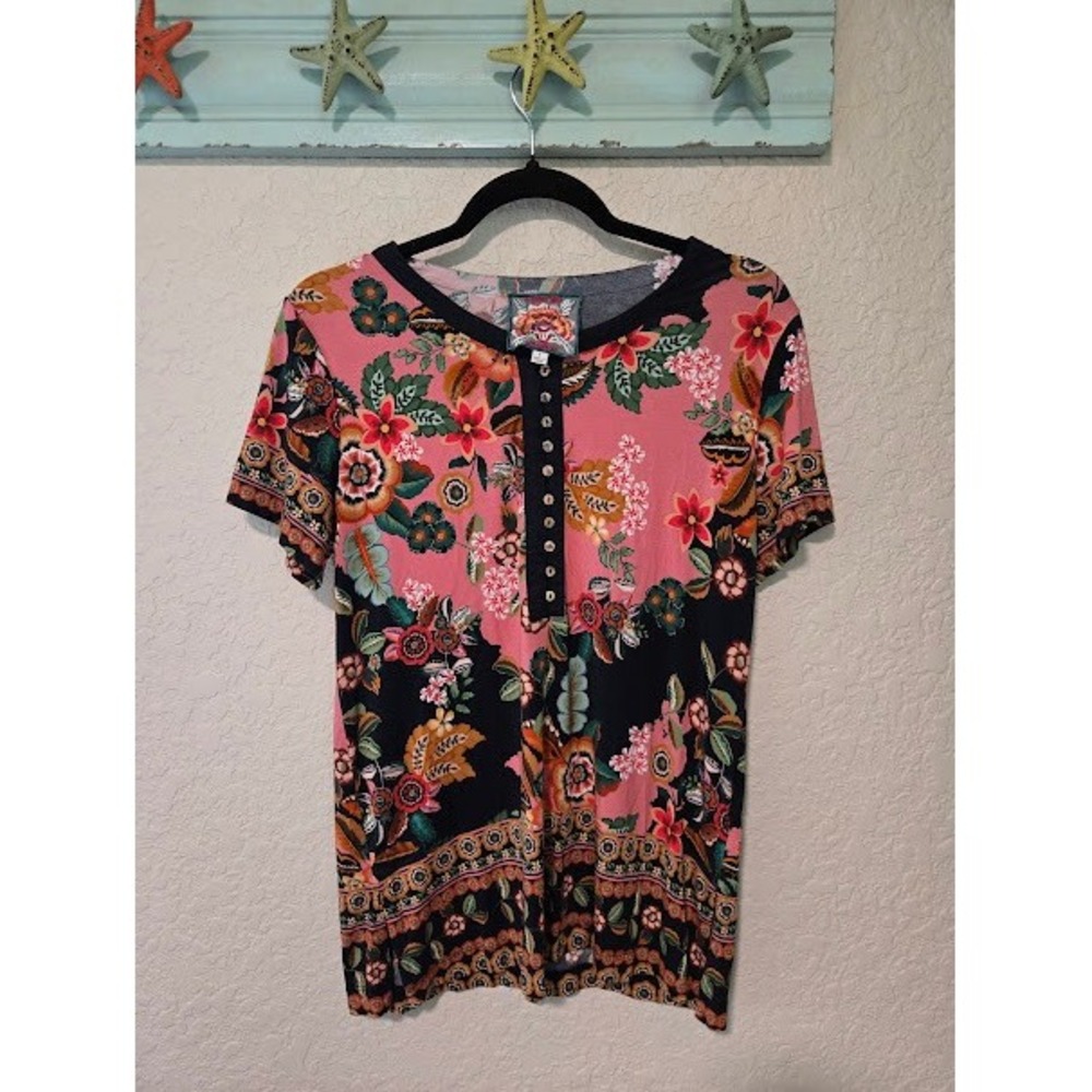 Johnny Was Floral Short Sleeve Tee